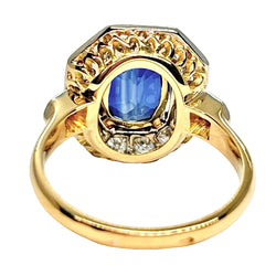 Bague Entourage en or jaune, saphir et diamants