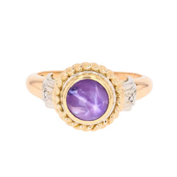Bague en or rose, saphiret diamants
