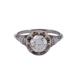 Bague Solitaire en or blanc et diamant