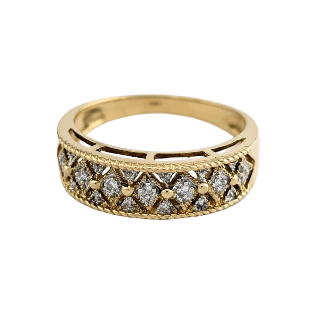Bague Bandeau en or jaune et diamants