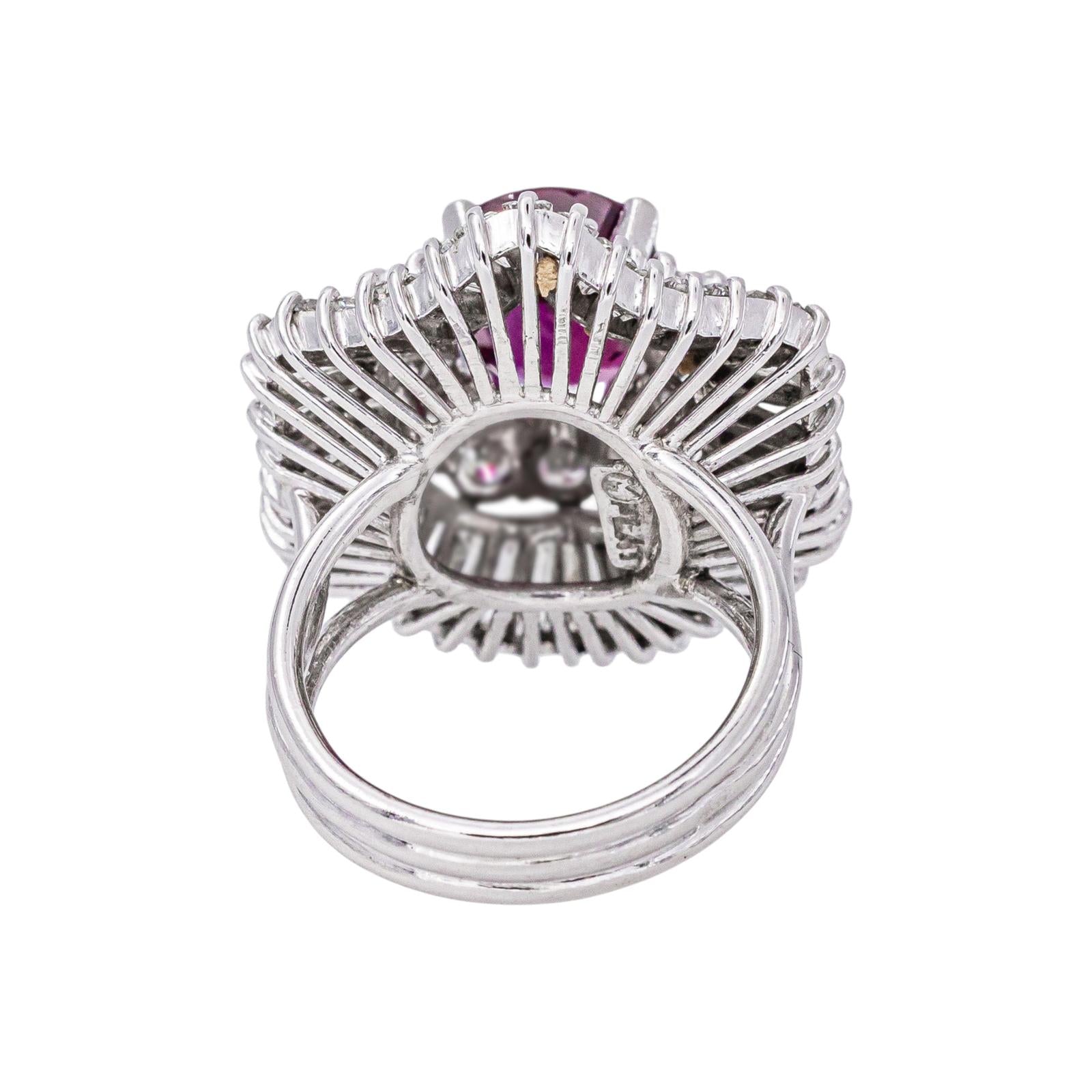 Bague Pompadour Platine Rubis