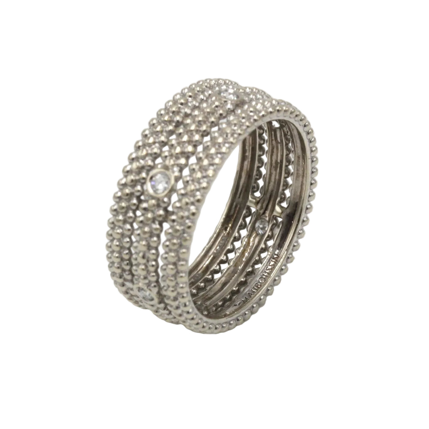 Bague Bandeau MAUBOUSSIN "Le Premier Jour 1" en or blanc et diamants