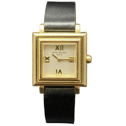 Montre PATEK PHILIPPE "Gondolo" en or jaune et cuir