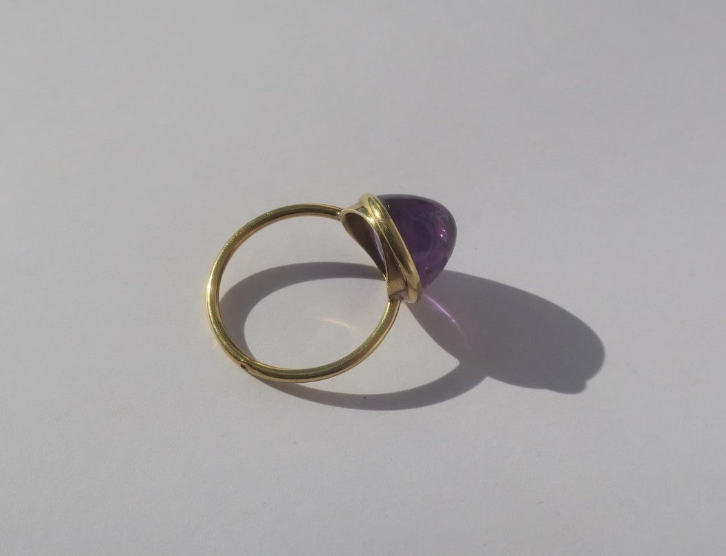 Bague Cocktail en or jaune et améthyste