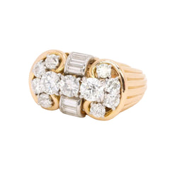Bague Tank en or jaune et diamants