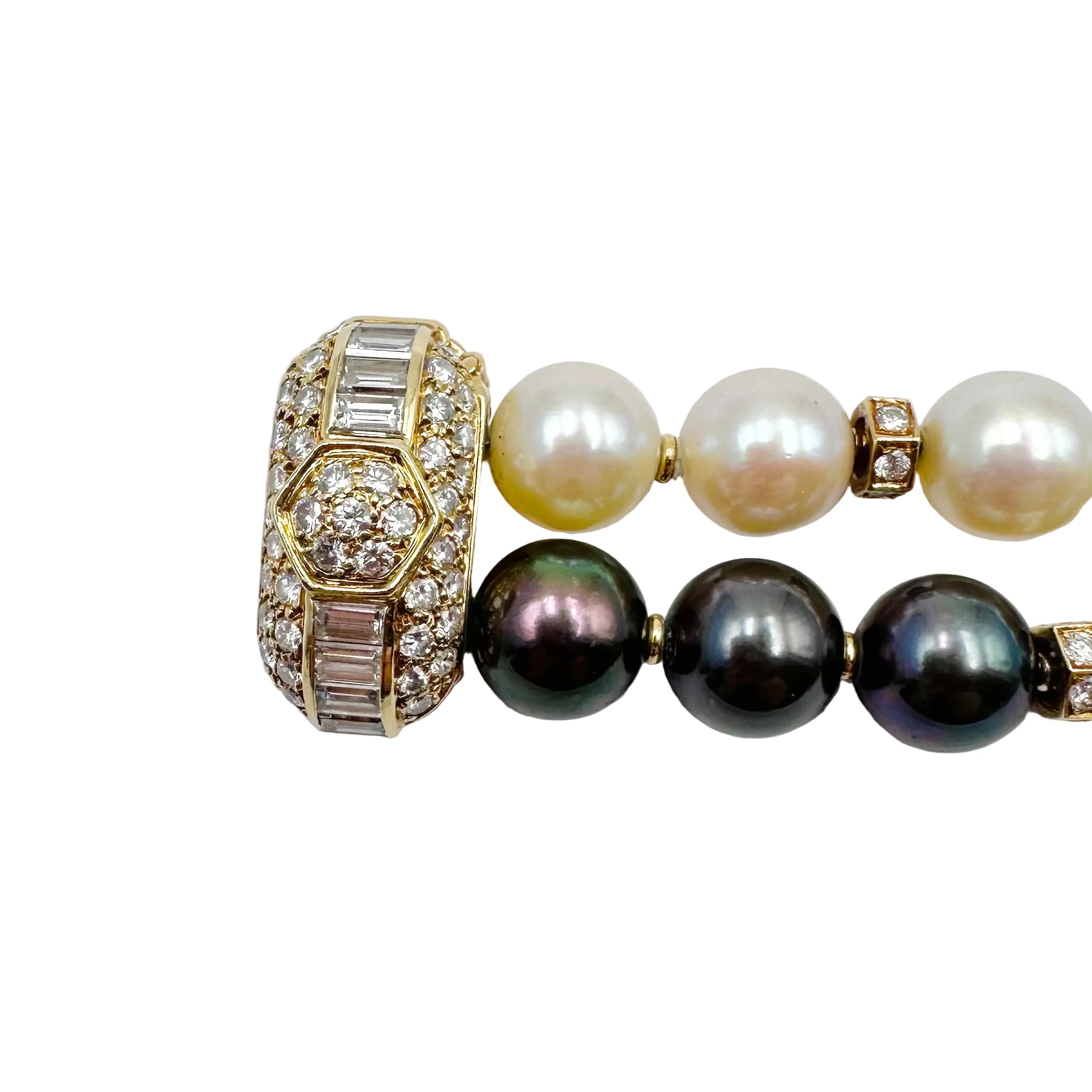 Bracelet BOUCHERON en or jaune, perles et diamants
