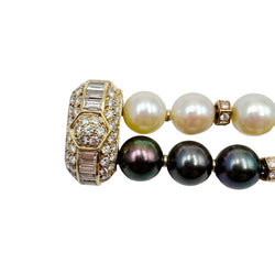 Bracelet BOUCHERON en or jaune, perles et diamants