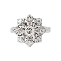 Bague Marguerite  Or blanc Diamant