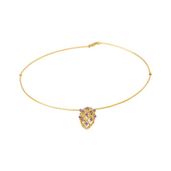 Collier Pendentif en or blanc, or jaune, rubis et diamants