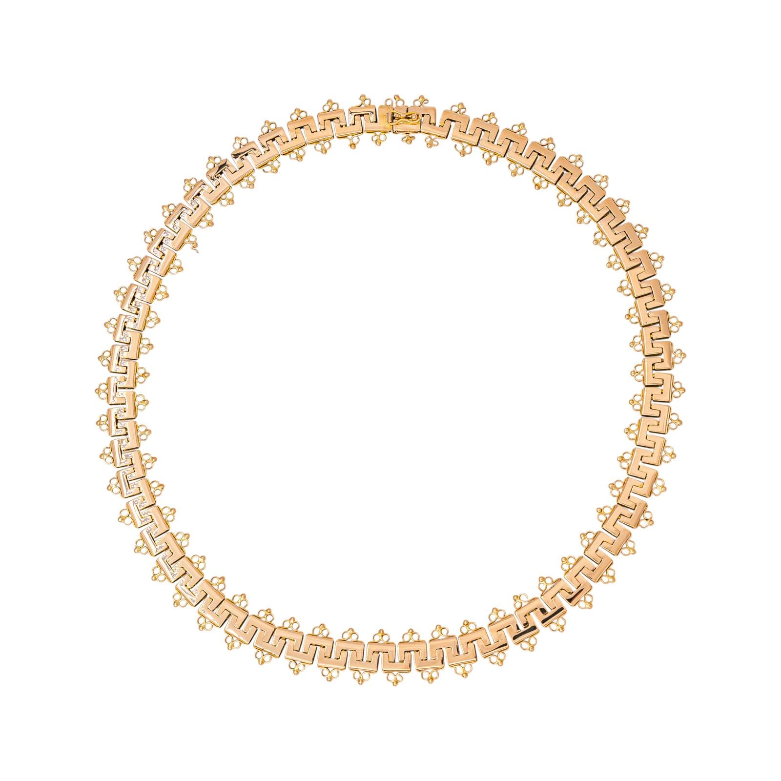 Collier maille de grecques Or rose