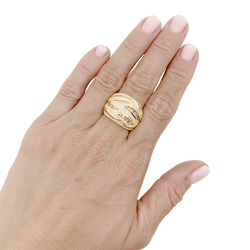 Bague Damiani en or jaune, pavage diamants, diamants bruns.