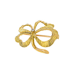 Broche Trèfle Or jaune Diamant