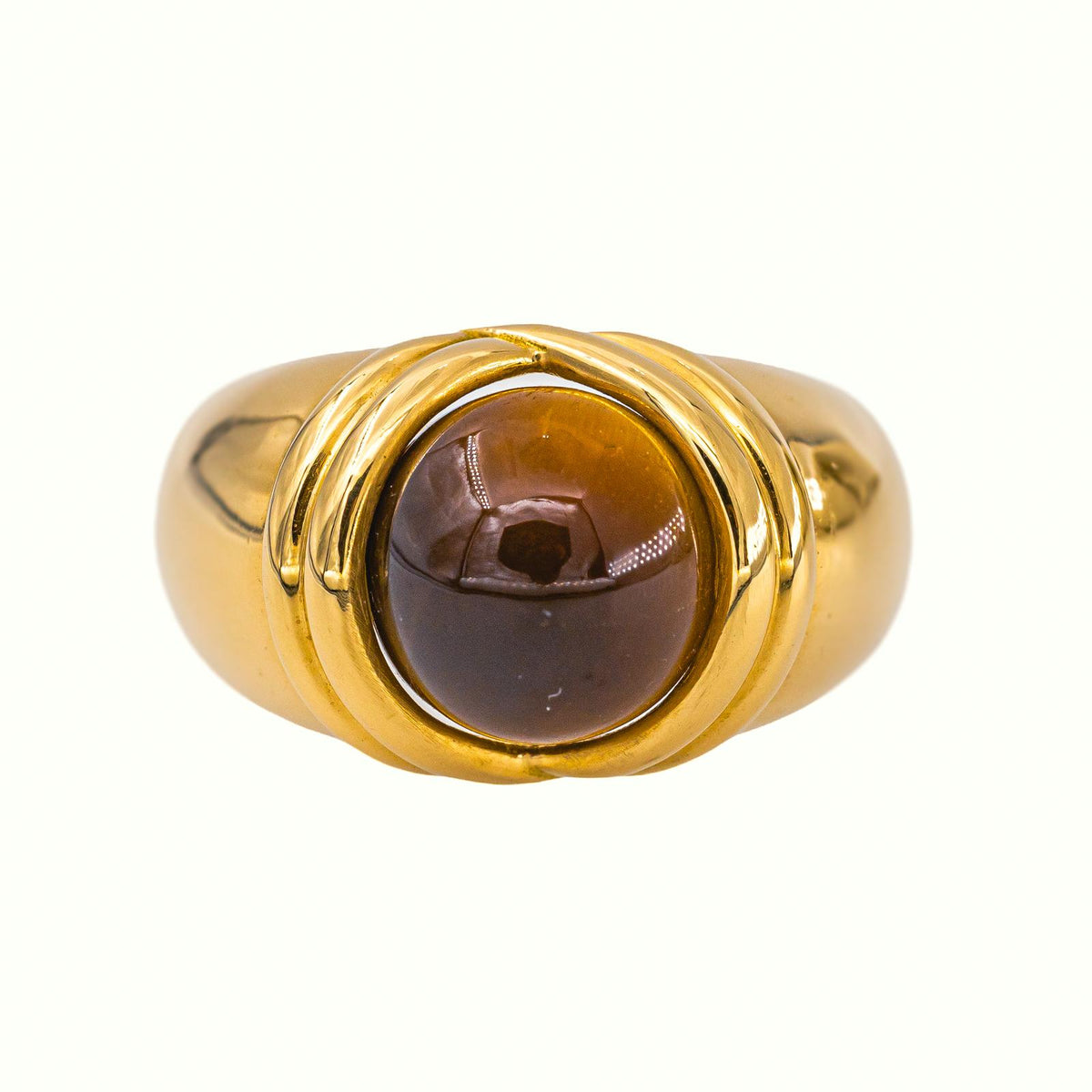 Bague  Dôme Or jaune  Œil de tigre