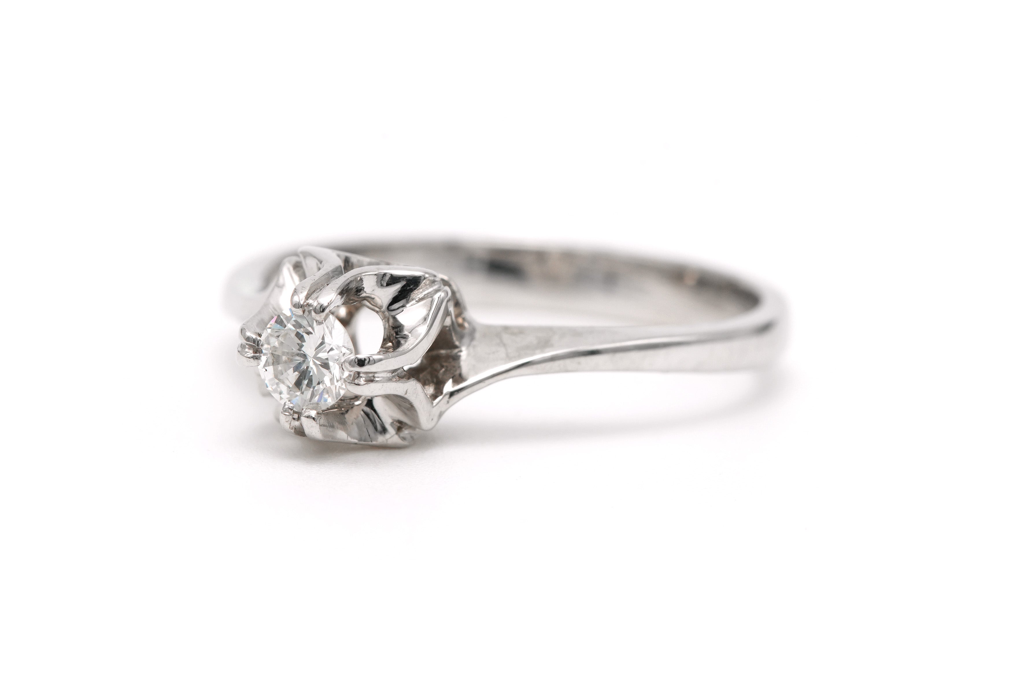 Bague Solitaire en or blanc et diamant