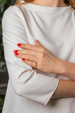Ginette NY Bague Alliance Be my white domed band Or blanc