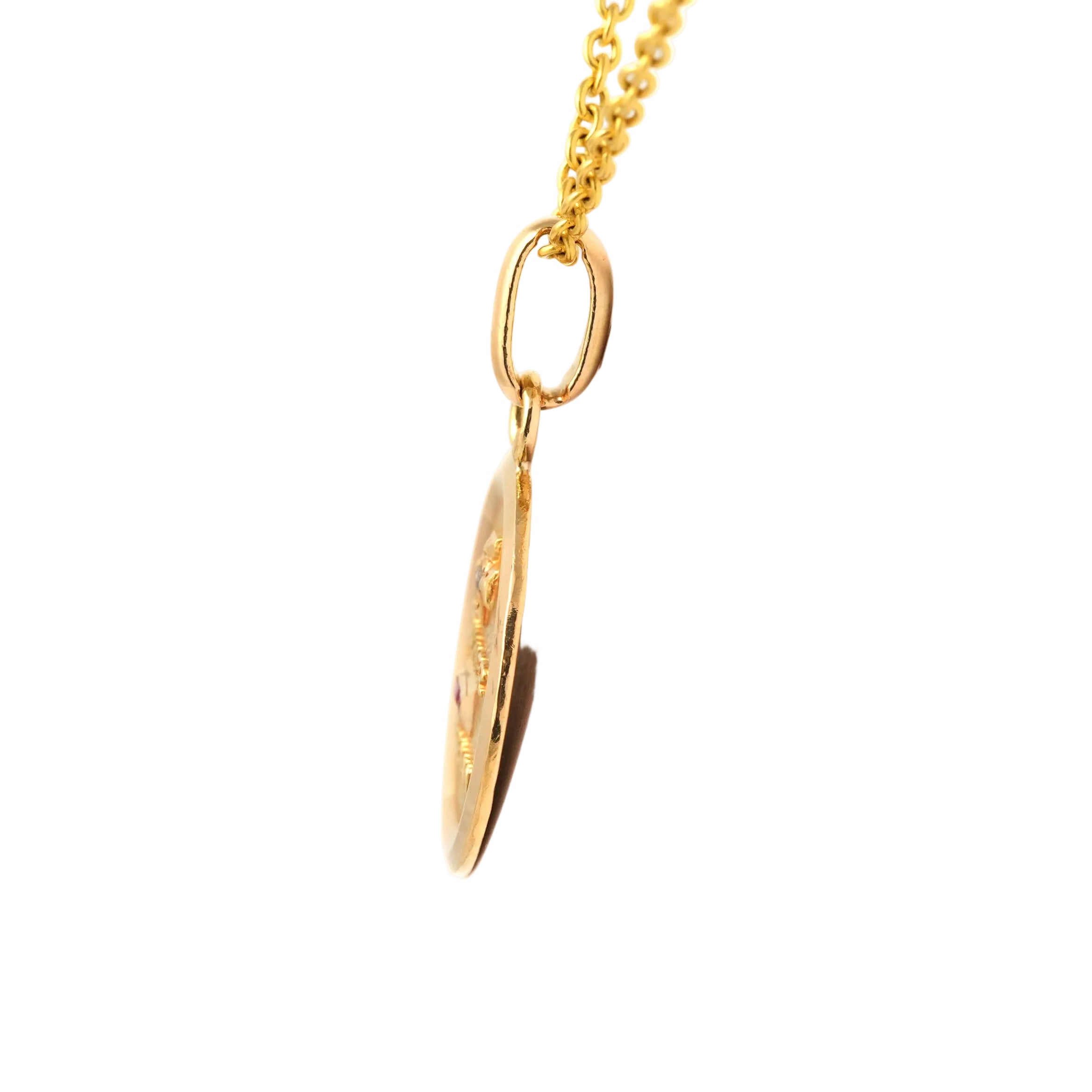 Pendentif AUGIS en or jaune, rubis et diamant