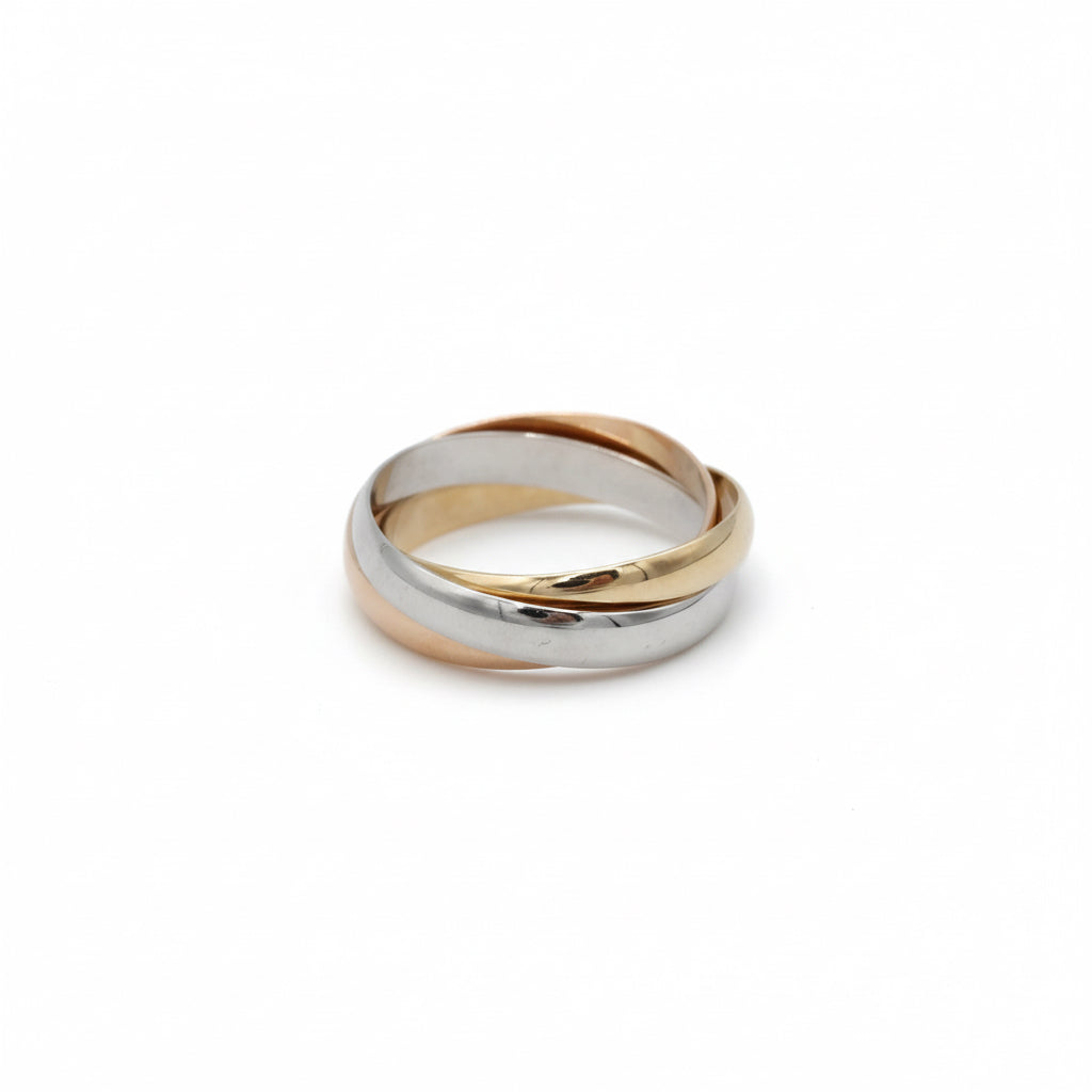 Bague Alliance en or blanc, or jaune et or rose