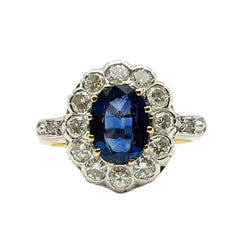 Bague Marguerite en or blanc, or jaune, saphir et diamants