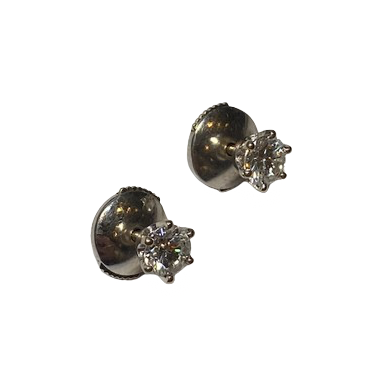 Boucles d'oreilles Puces en or blanc et diamants