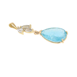 Pendentif en or jaune et aigues-marines