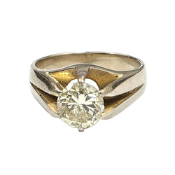 Bague Solitaire en or blanc et diamant