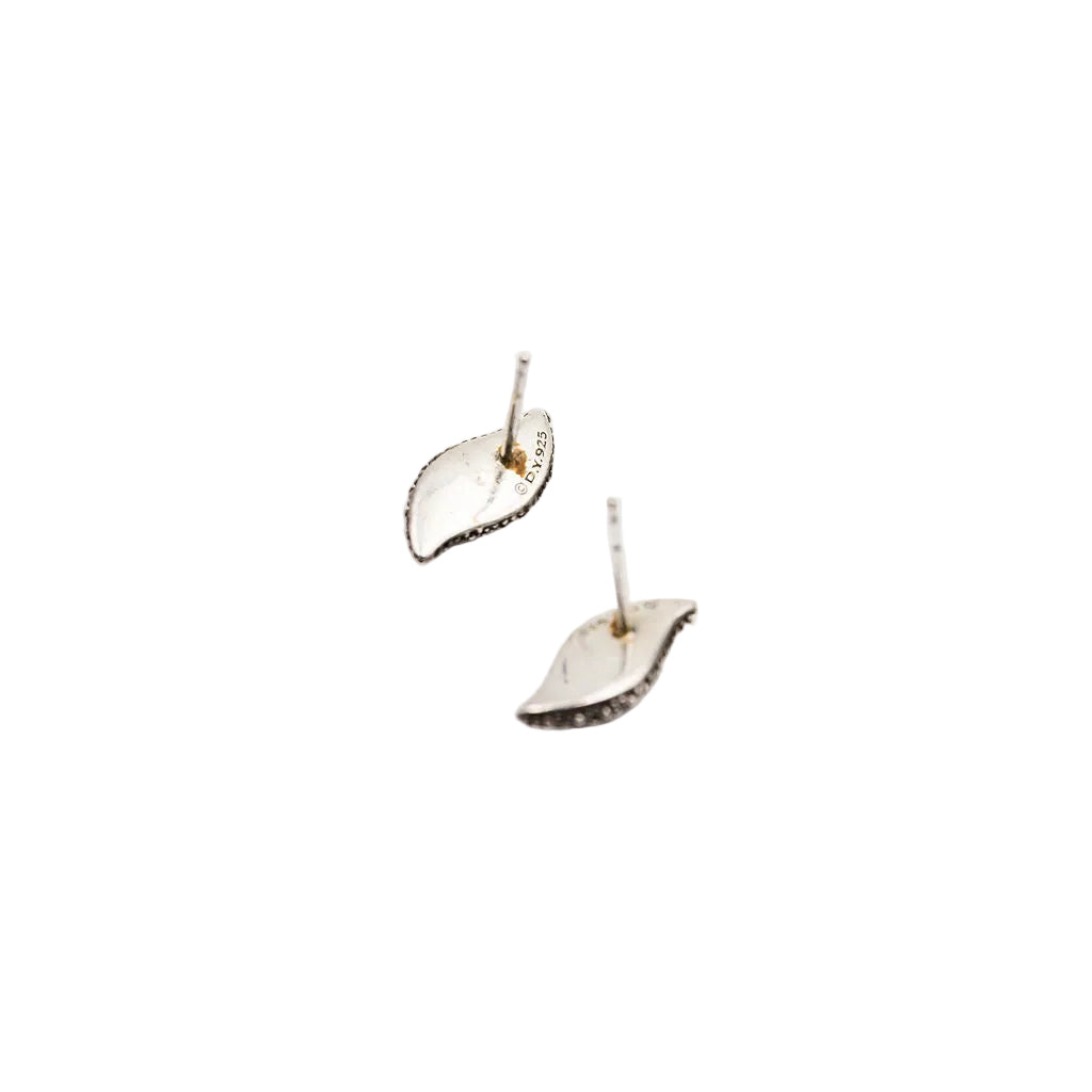 Boucles d'oreilles Puces DAVID YURMAN en argent et diamants