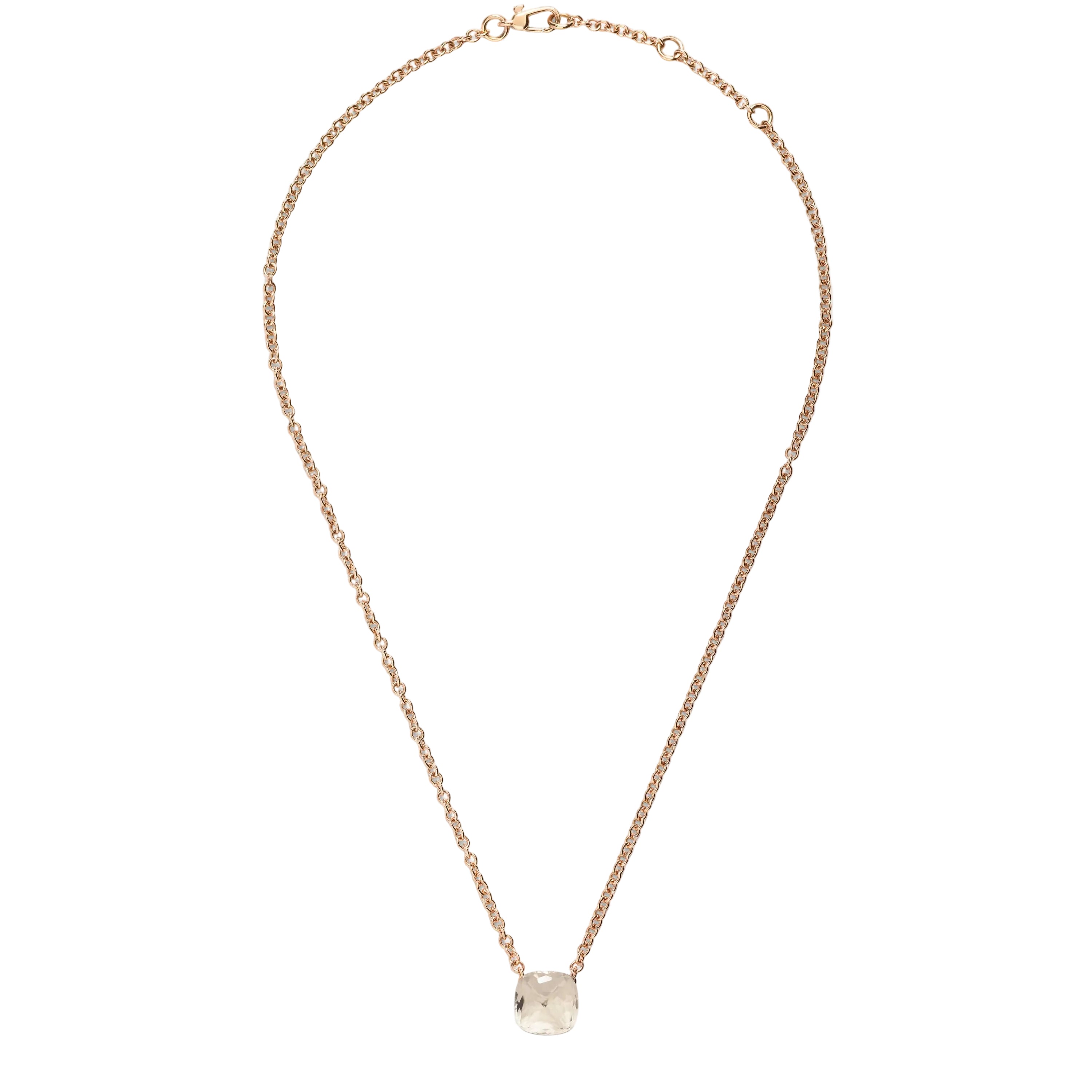 Collier Pendentif POMELLATO Knot Collection en or blanc, or rose et topaze