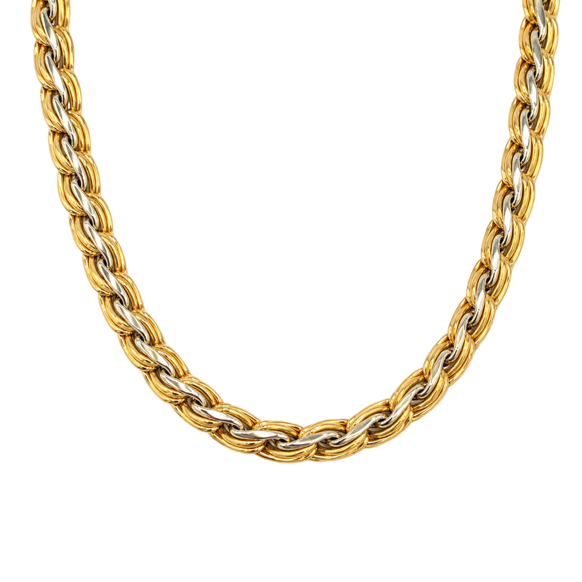 Collier Maille en or blanc et or jaune