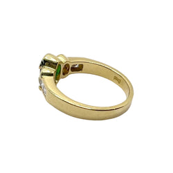 Bague DAMIANI en or jaune, émeraude et diamants