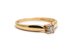 Bague Solitaire en or jaune et diamant