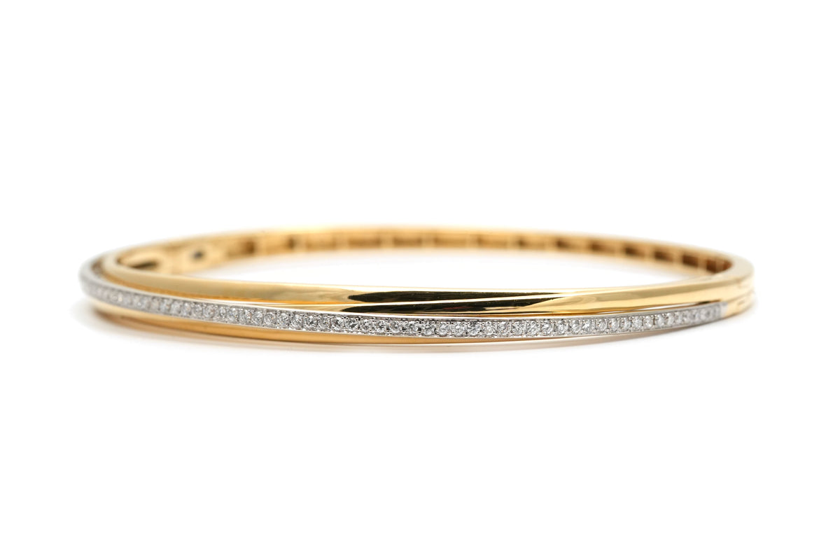 Bracelet Jonc en or jaune et diamants