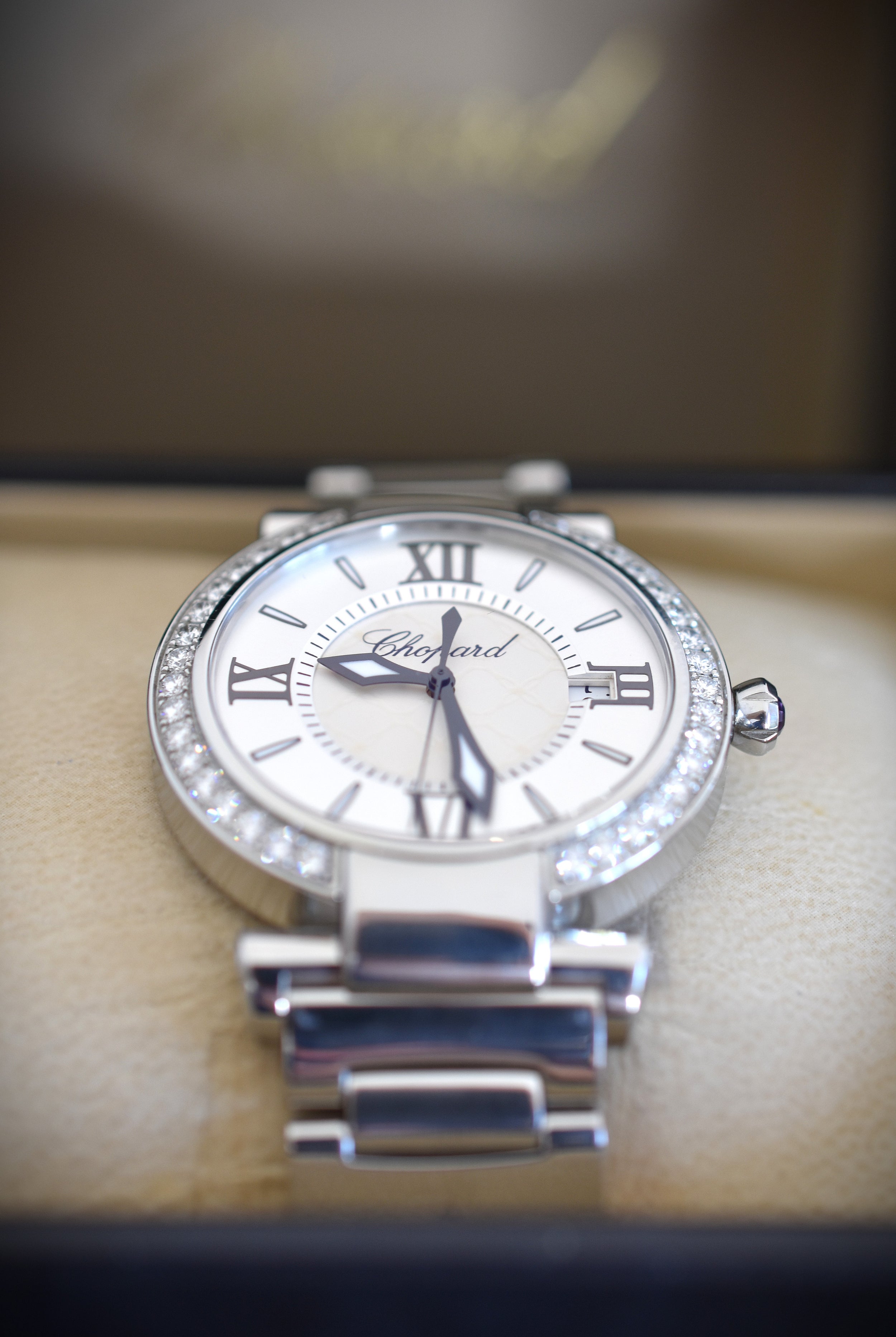 Montre CHOPARD "Impériale" en acier, améthyste et diamants