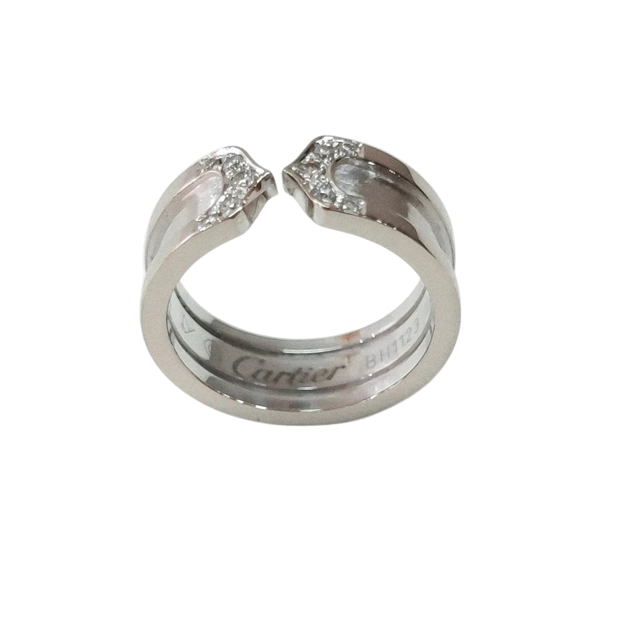 Bague Jonc CARTIER "C2" en or blanc et diamants