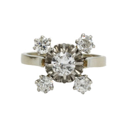 Bague Entourage en or blanc, platine et diamants
