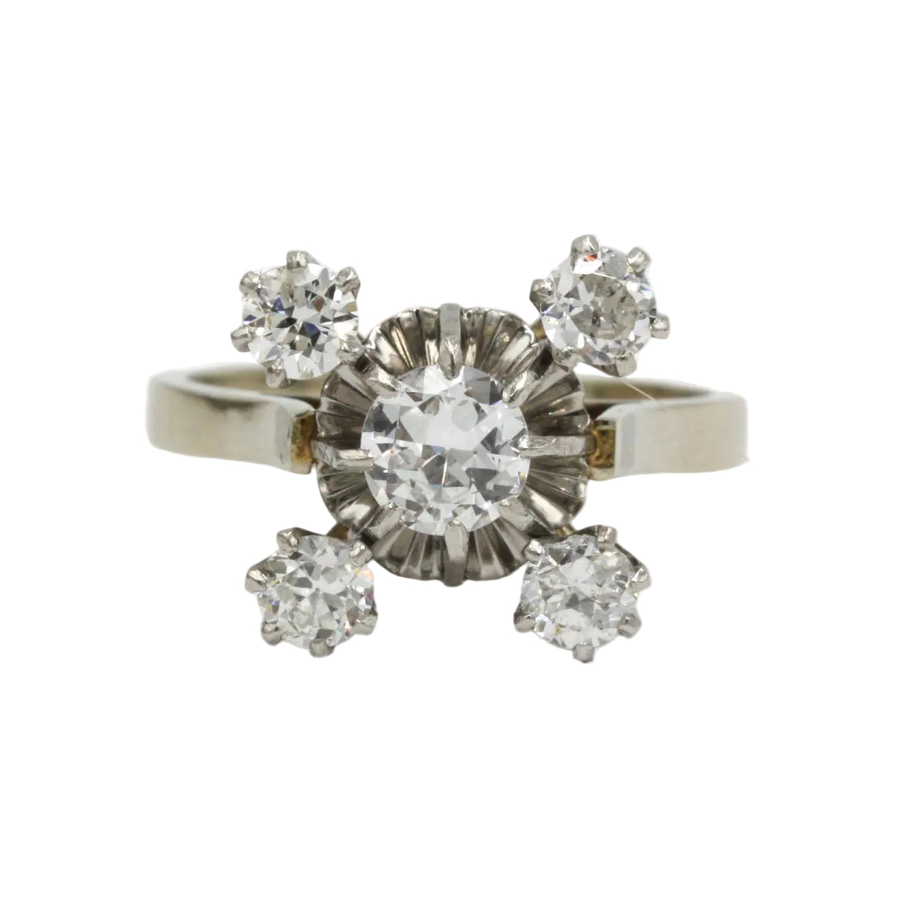 Bague Entourage en or blanc, platine et diamants