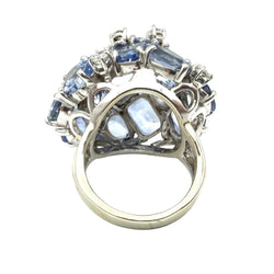 Bague Cocktail SEAMAN SCHEPPS "Bubbles" en or blanc, saphirs et diamants