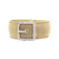 Montre secrète Jaeger-Lecoultre, « Ceinture », or jaune, or blanc, diamants.