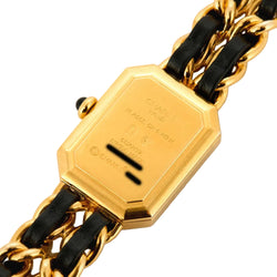 Montre CHANEL "Première" plaqué or et cuir