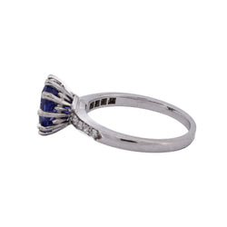Bague Solitaire en or blanc, tanzanite et diamants