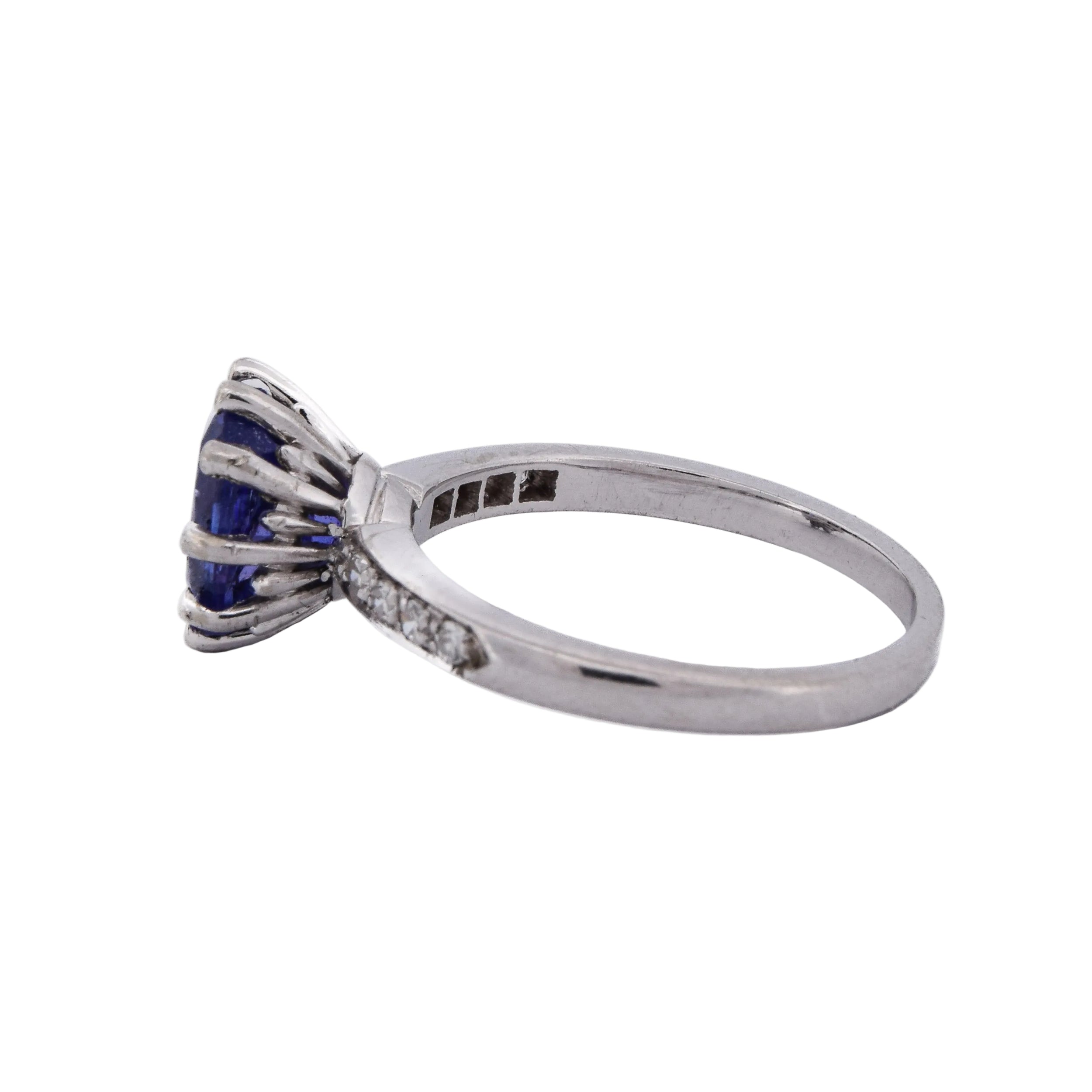 Bague Solitaire en or blanc, tanzanite et diamants