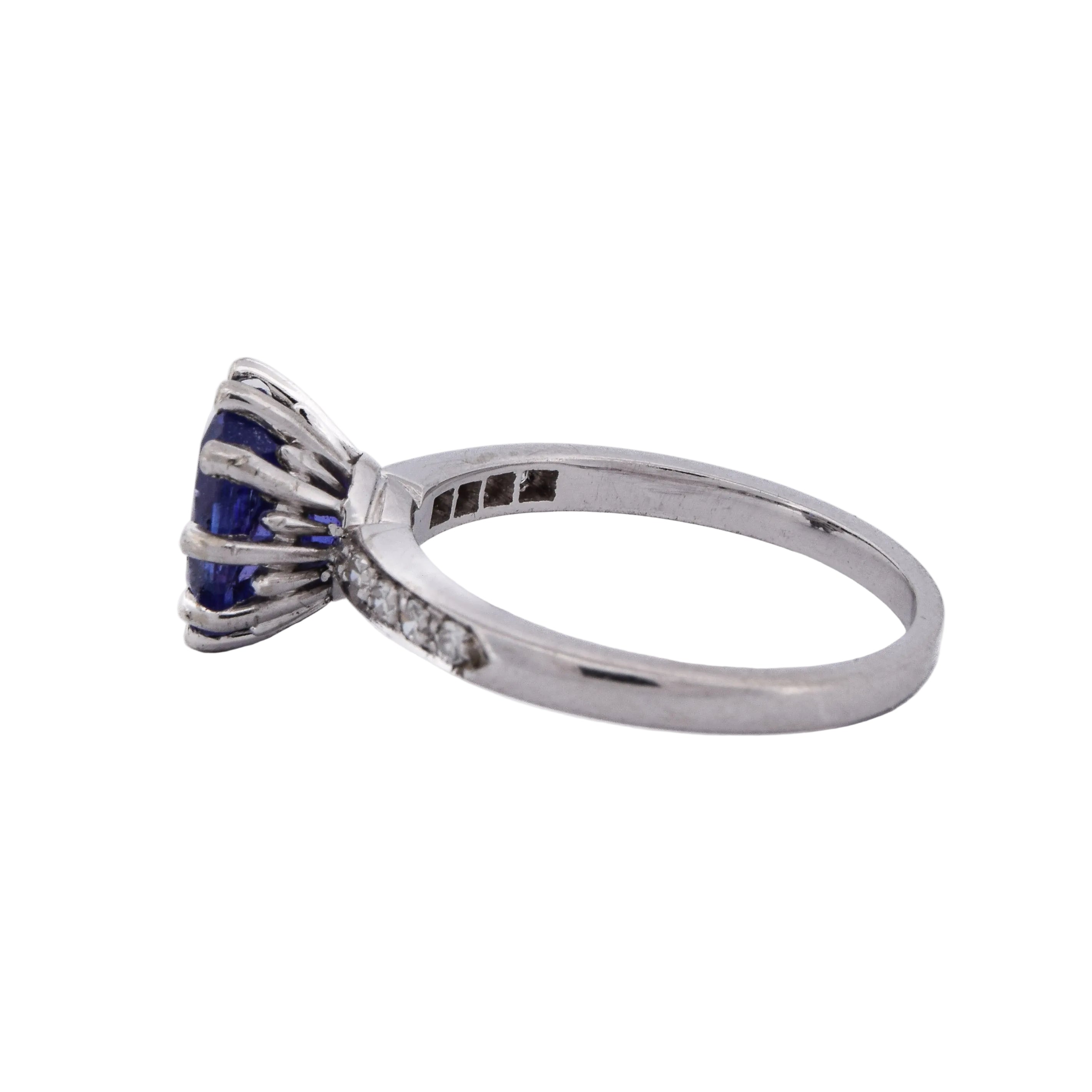 Bague Solitaire en or blanc, tanzanite et diamants
