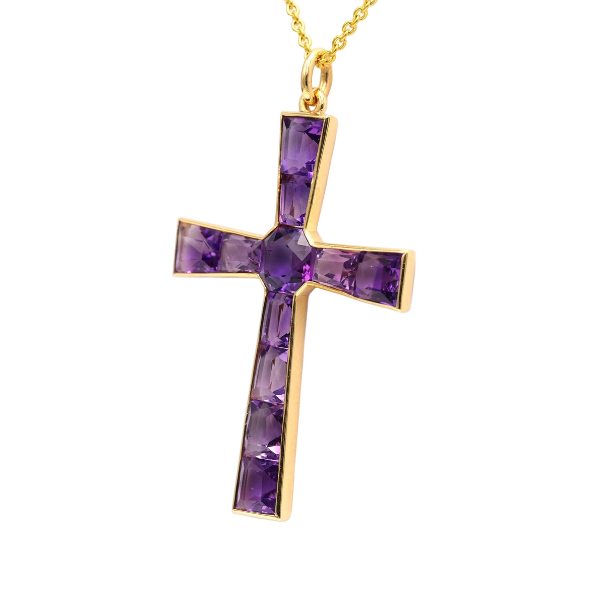 Pendentif en or jaune et améthystes