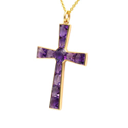 Pendentif en or jaune et améthystes