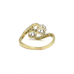 Bague Toi & Moi en or blanc, or jaune et diamants
