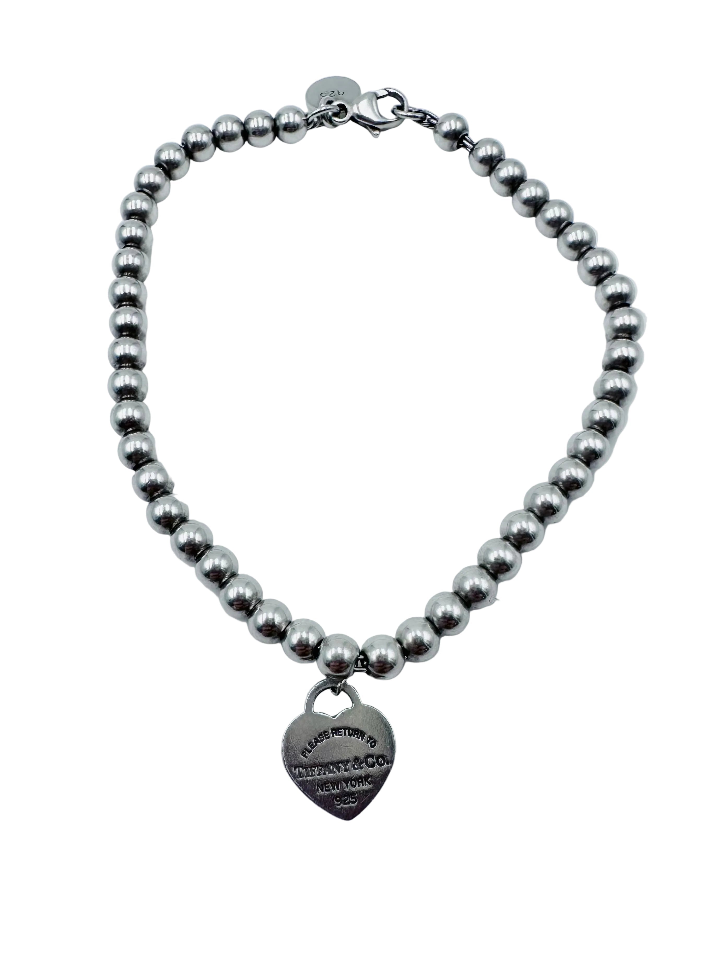Bracelet Perles TIFFANY & CO. "Return to Tiffany" en argent et émail