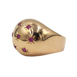 Bague Dôme en or jaune et rubis