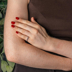 Bague Demi-alliance Or blanc Diamant