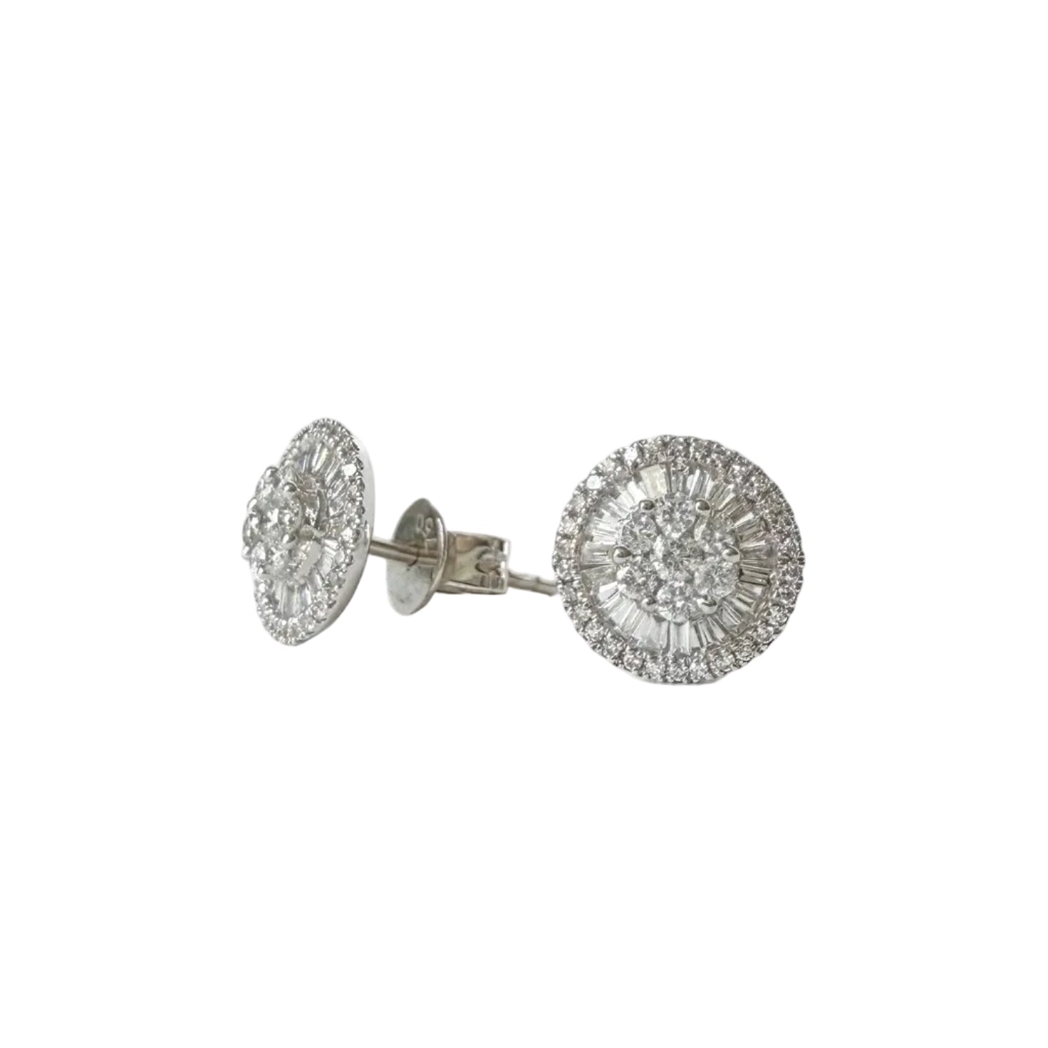Boucles d'oreilles Puces en or blanc et diamants