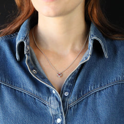 Collier Pendentif en or blanc et diamants