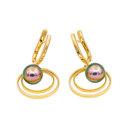 Boucles d'oreilles  Or jaune  Perle